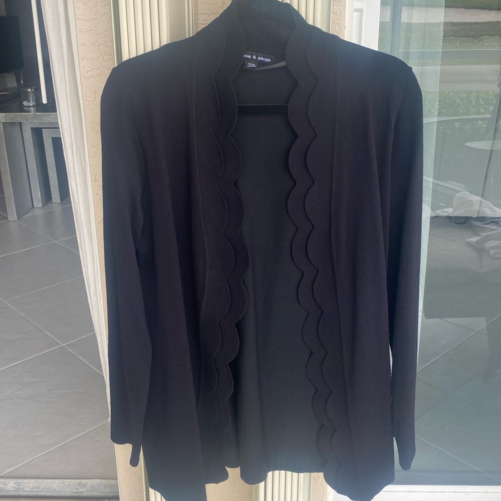 Cable & gauge cardigan